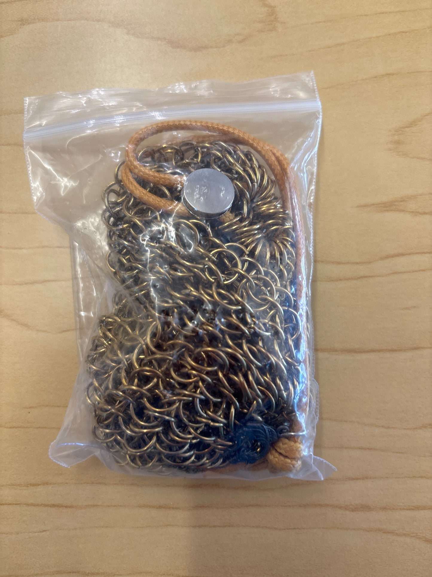 Hero's Chainmail Dice Bag - Gold
