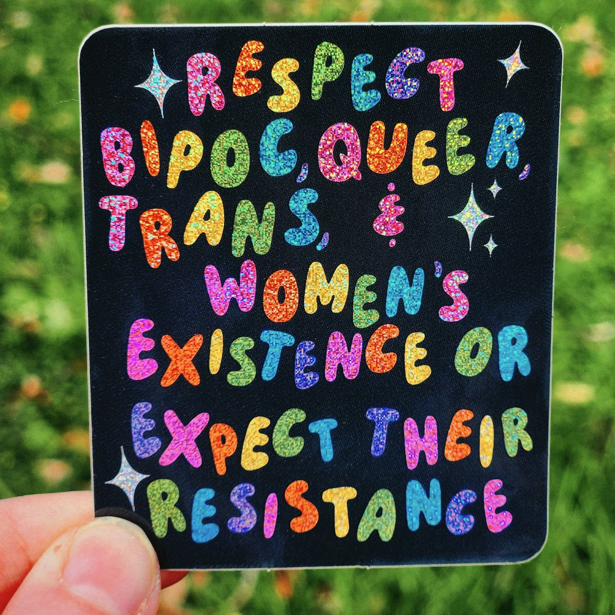 Respect sticker glitter rainbow hydroflask planner