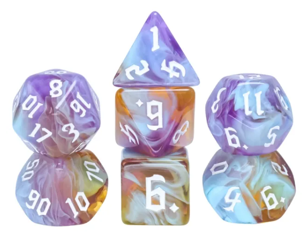Amethyst Sunset Dice Set - Resin