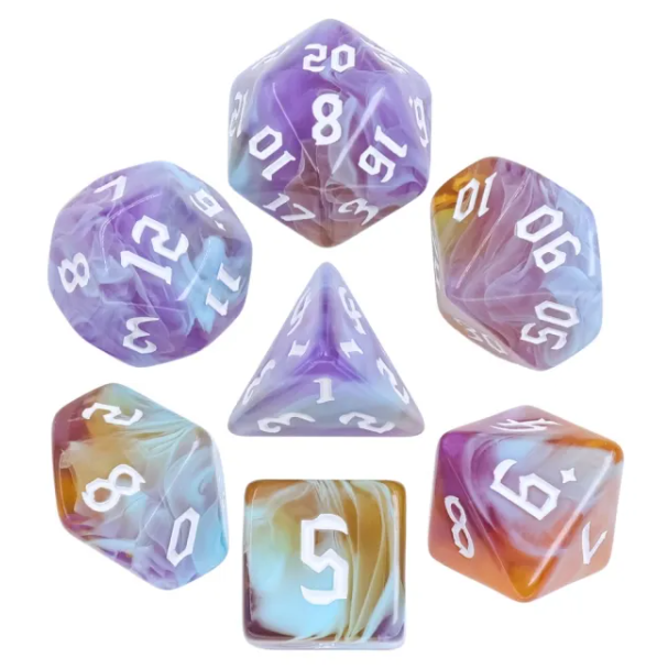 Amethyst Sunset Dice Set - Resin