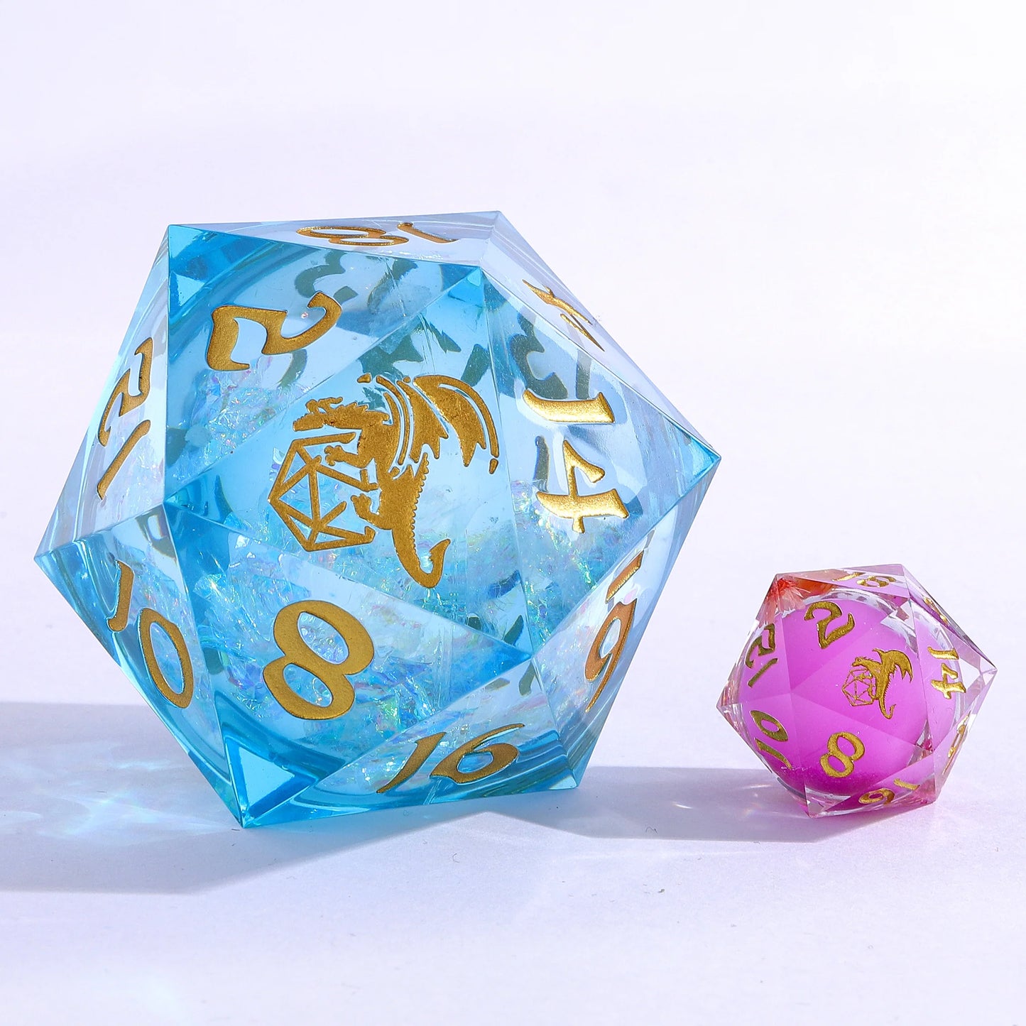 55mm Astral Flux D20 - Liquid Core Sharp Edge Resin