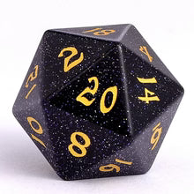Dragon's Hoard Gemstone Dice - Blue Goldstone, with Deluxe Case