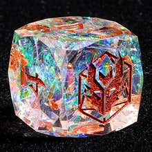 Captured Magic Luster Cut Dice Set - Opal, Hand Sanded Sharp Edged Resin