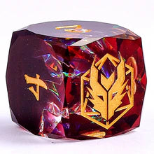 Captured Magic Luster Cut Dice Set- Blood Crystal, Hand Sanded Sharp Edged Resin