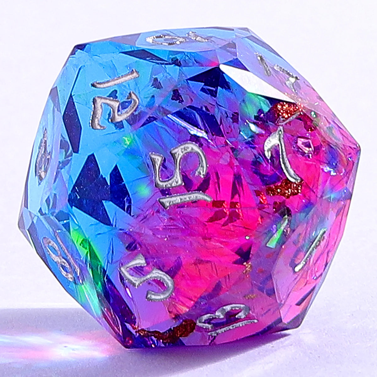 Captured Magic Luster Cut Dice Set- Gilded Storm, Hand Sanded Sharp Edged Resin