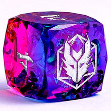 Captured Magic Luster Cut Dice Set- Gilded Storm, Hand Sanded Sharp Edged Resin