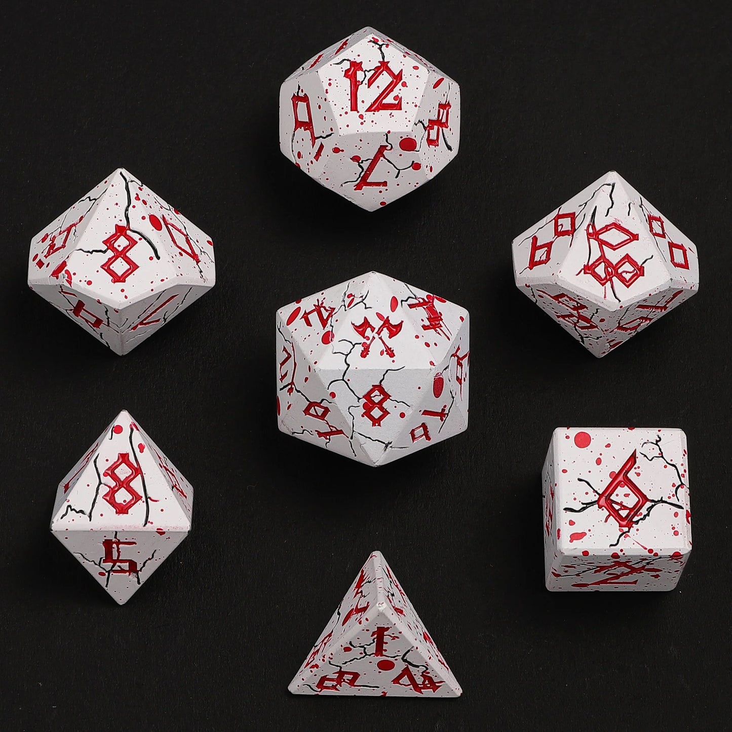 Barbarian Dice Set - Blood Rage, Solid Metal