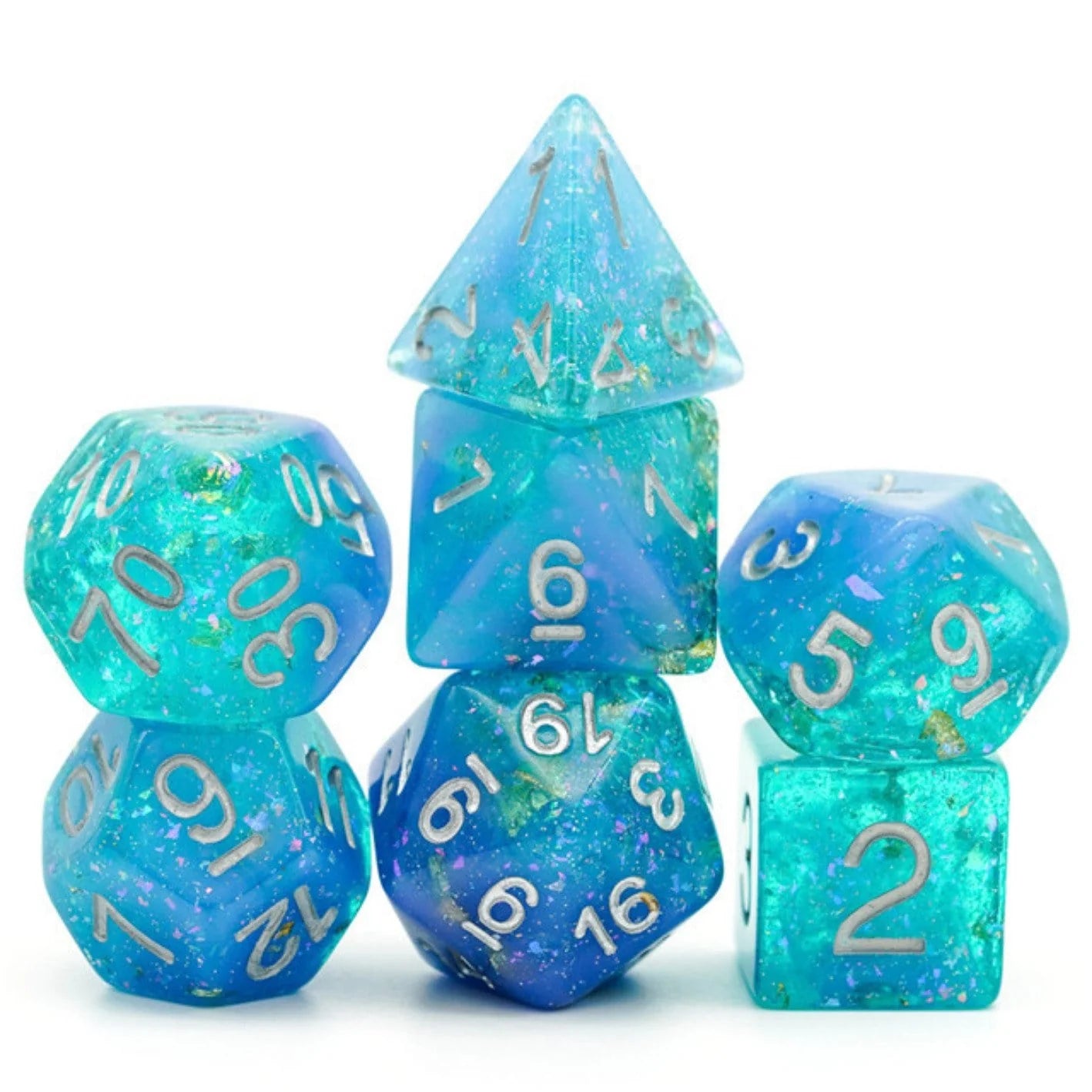 Seabed Treasure Dice Set - Blue & Green