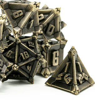 Warrior's Flail Dice Set - Bronze, Solid Metal