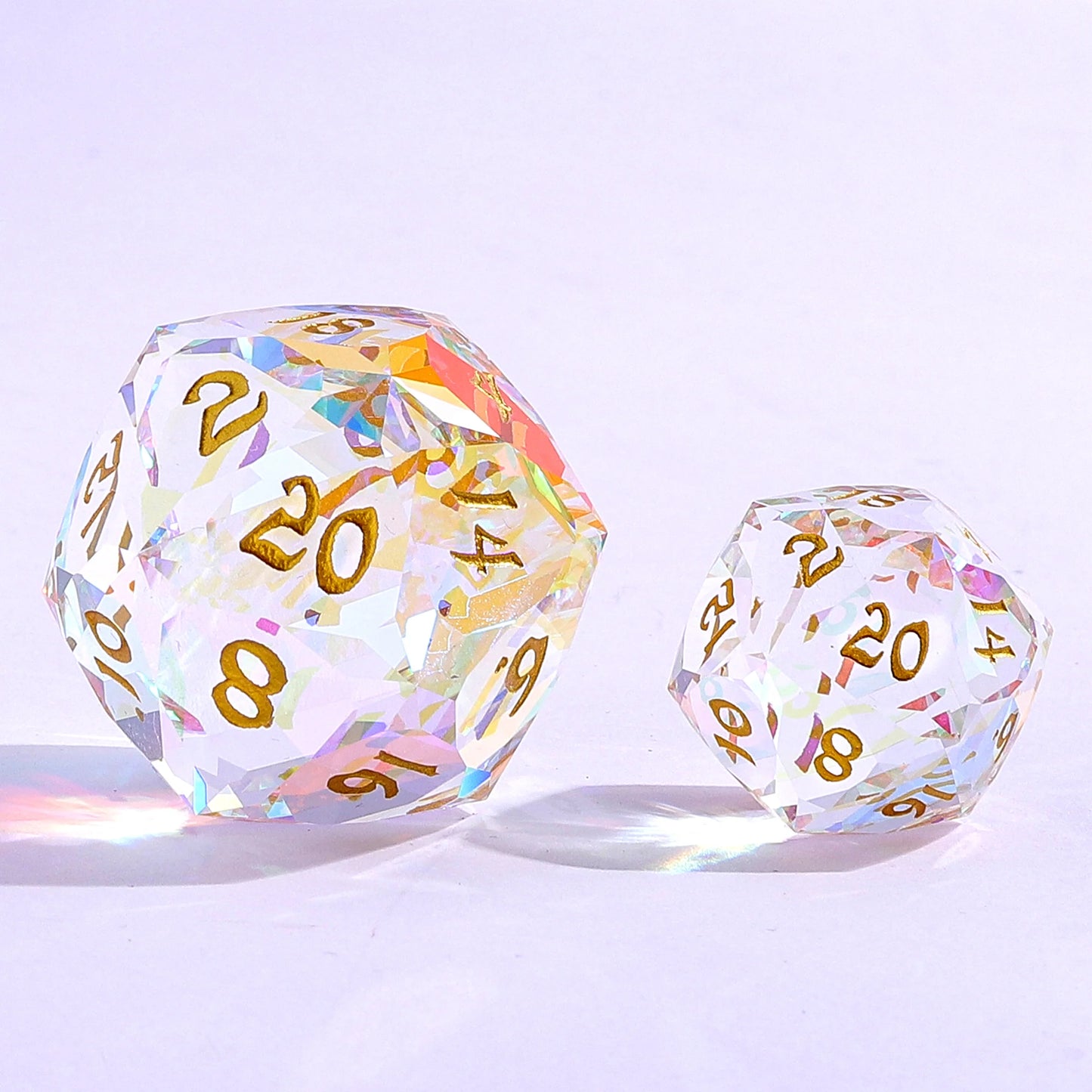 30mm Chonk Luster Cut D20 - Prismatic Crystal