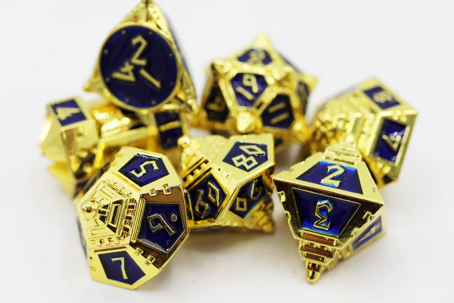 Dice 51 Dice Set - Cobalt Cosmos, Solid Metal