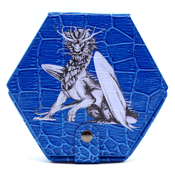 Dragon's Hoard Gemstone - Sea Blue - Dice Set with Deluxe Blue Case