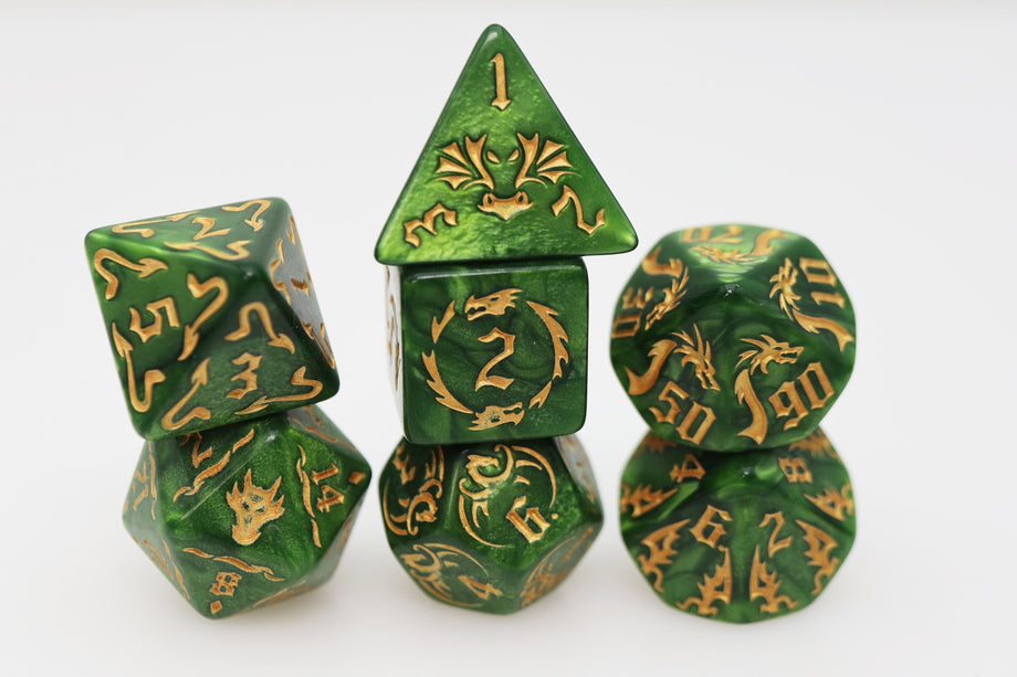 Drake's Flight RPG Dice Set - Growth, Resin