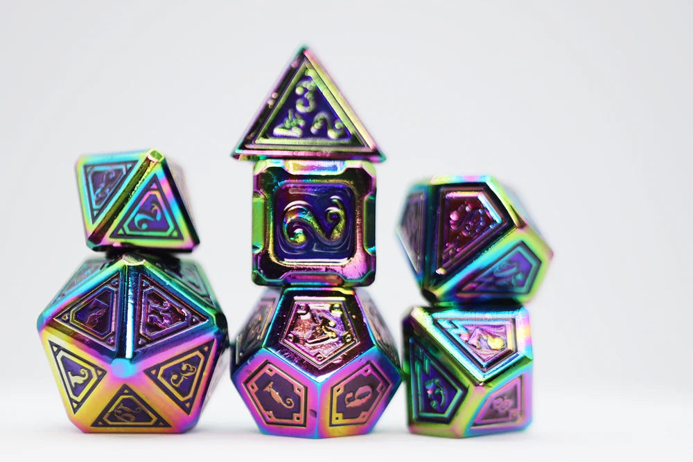 Alchemist Metals: Opal - Metal RPG Dice Set