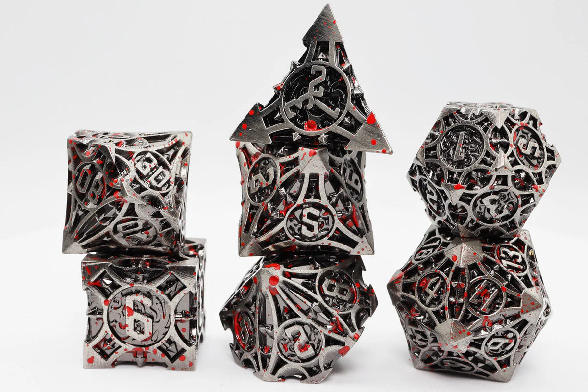 Quiver of Arrows Dice Set - Vampiric Arrow, Solid Metal