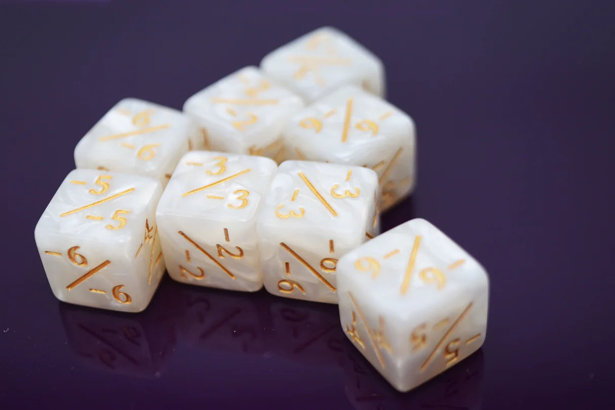 -1/-1 Pearl White Counters for Magic - Set of 8
