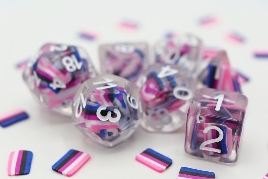 Genderfluid Flag Dice Set - Resin Inclusion