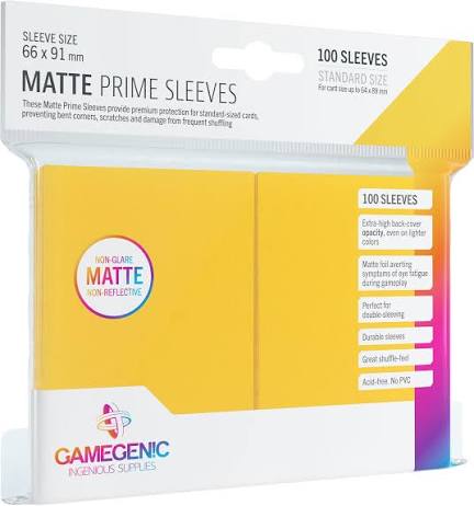Gamegenic Prime Sleeves Matte: Yellow 100 Count