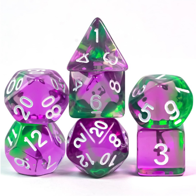 Grapes on a Vine Dice Set - Resin