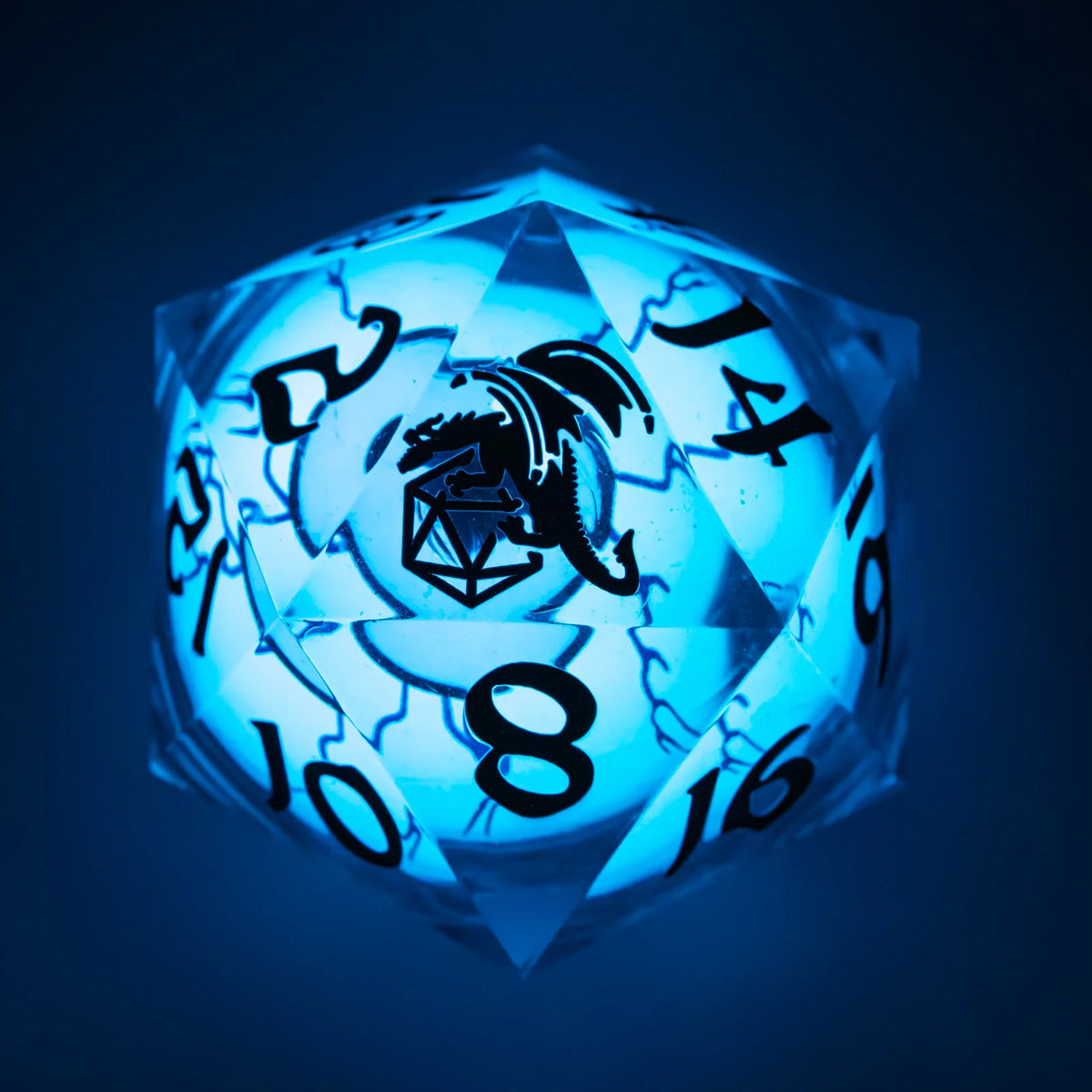 55mm Always Watching LED D20- Liquid Core Sharp Edge Resin