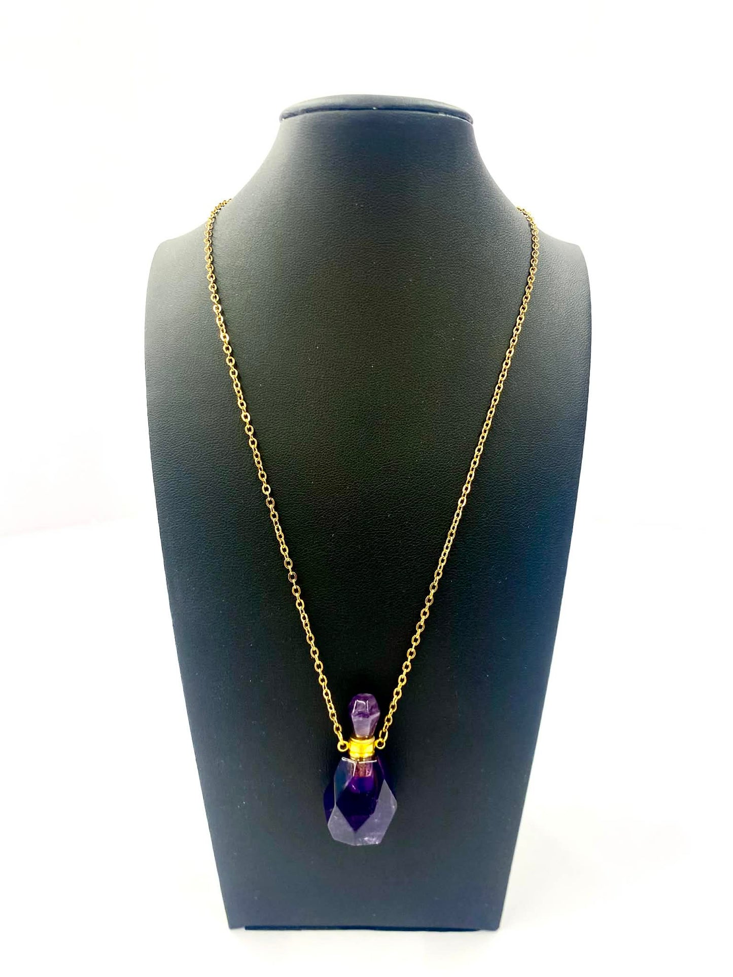 Gemstone Potion Bottle Necklace - Amethyst