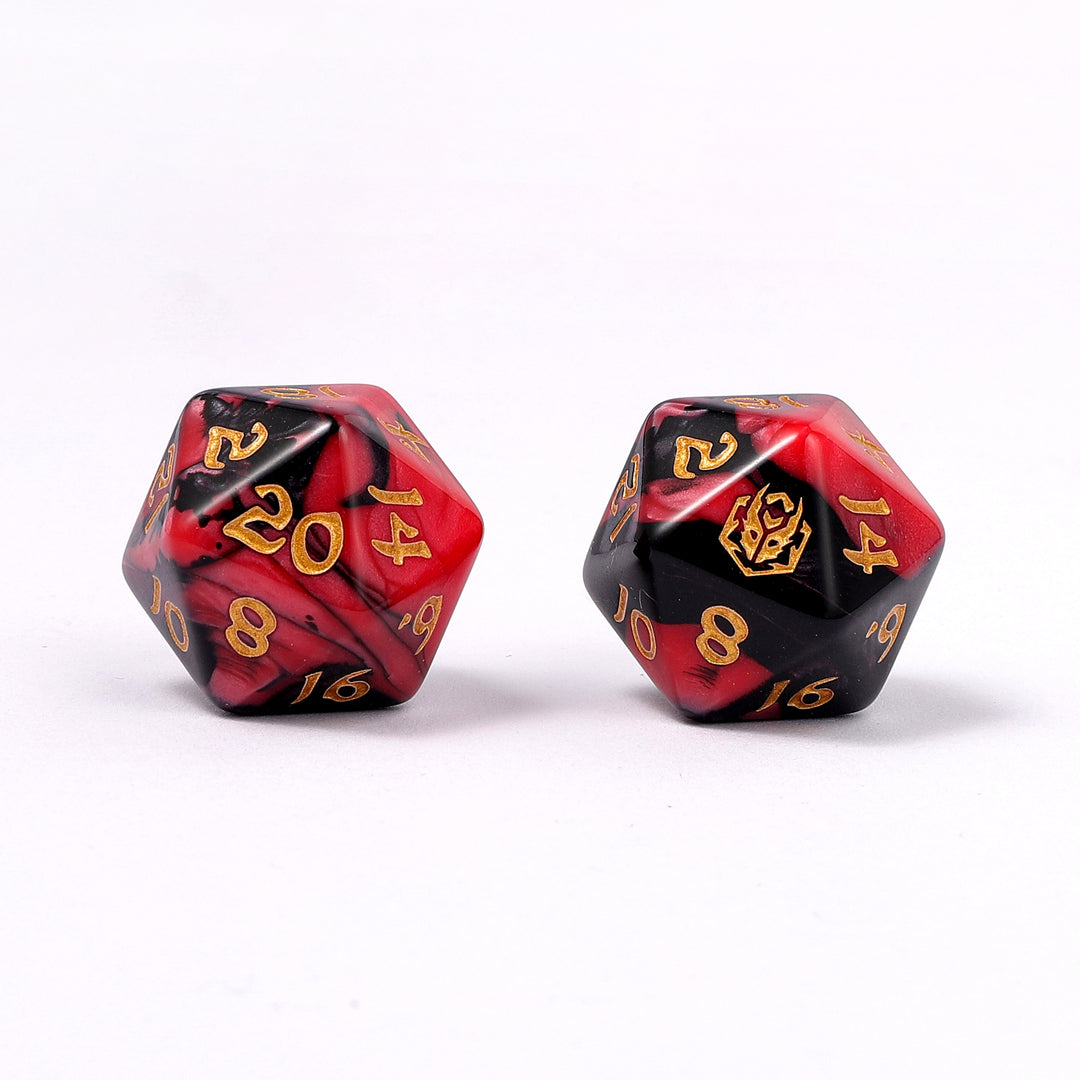 Wyrmforged Rollers 8 Piece Dice Set - Blood Pact, Rounded Resin