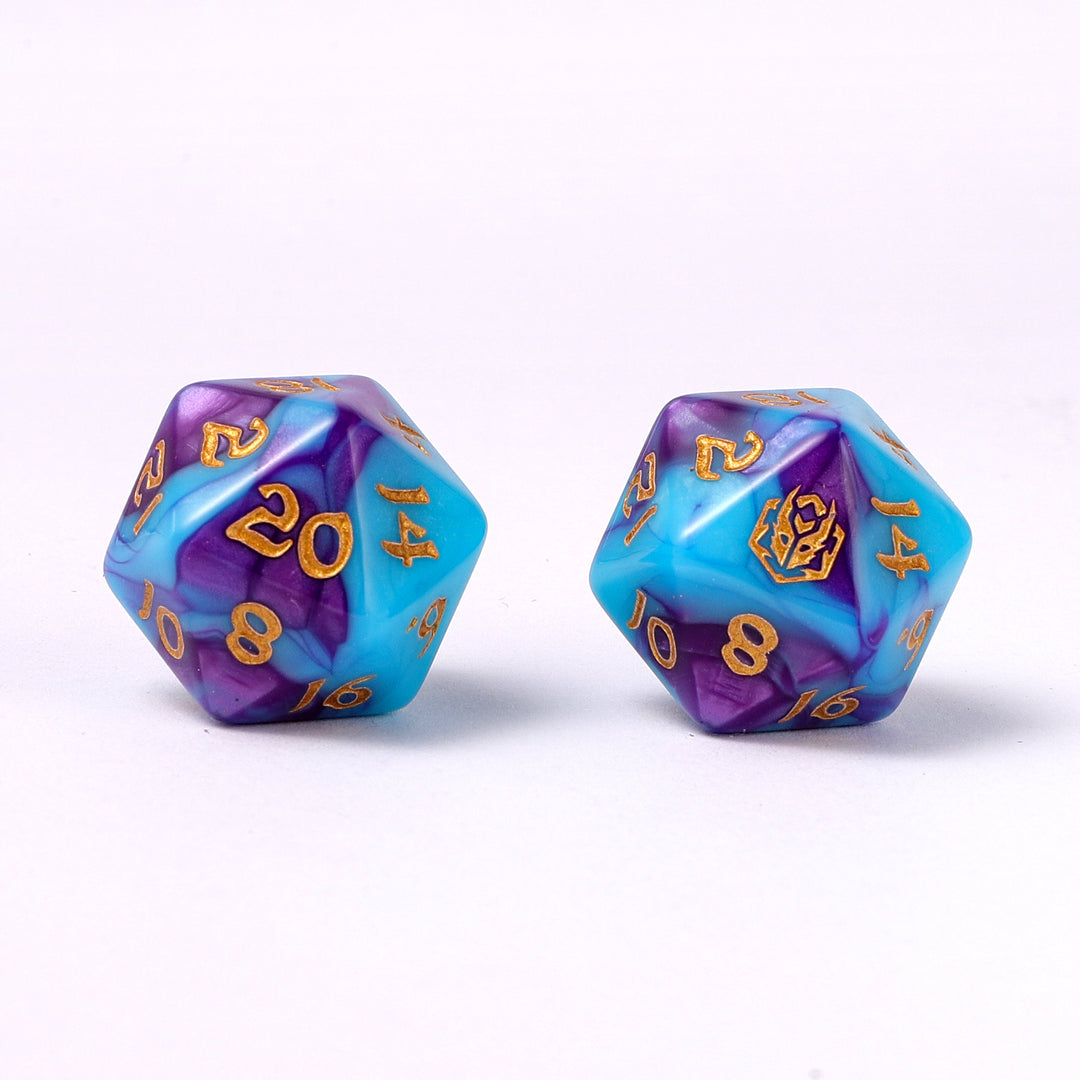 Wyrmforged Rollers 8 Piece Dice Set - Banshee's Wail, Rounded Resin