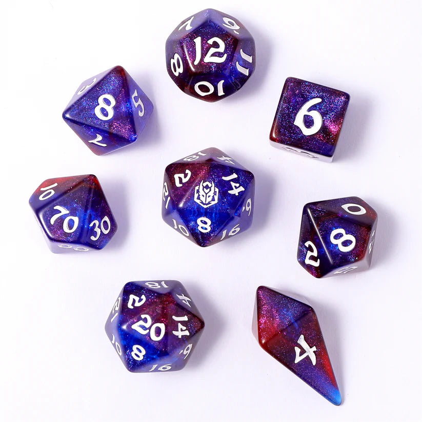Arcane Nexus- Wyrmforged Rollers Rounded Edge 8 Piece Dice Set