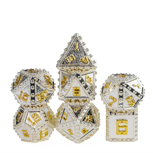 Brigandine Armor Dice Set - Holy, Solid Metal