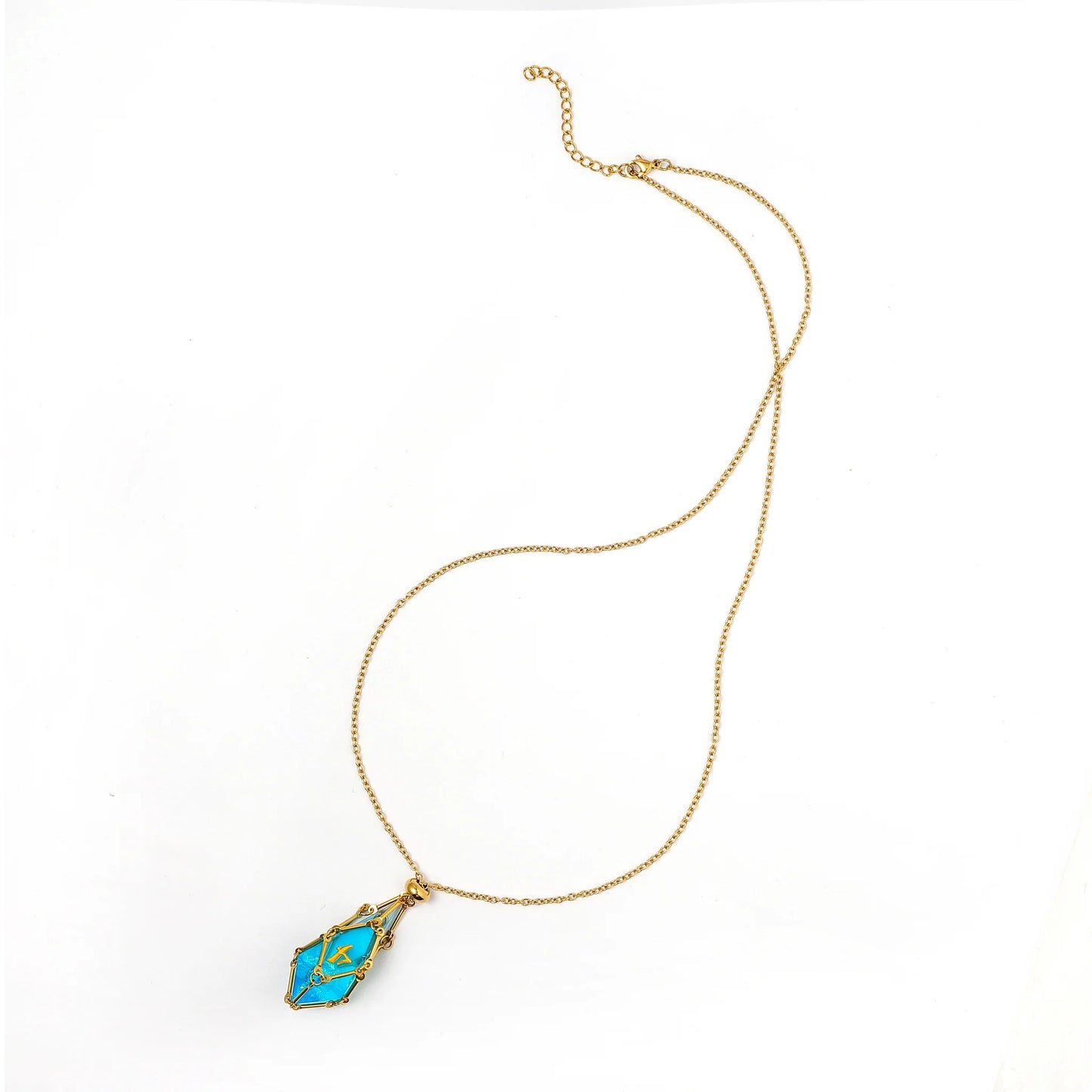 Mysticage Teardrop D4 Necklace - Gold Chain