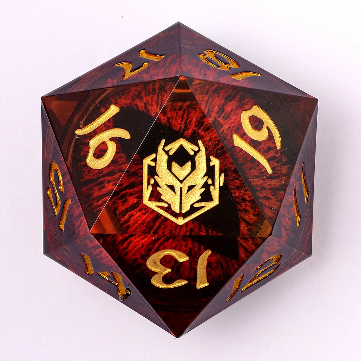 55mm Blood Eye Spindown LED D20- Liquid Core Sharp Edge Resin