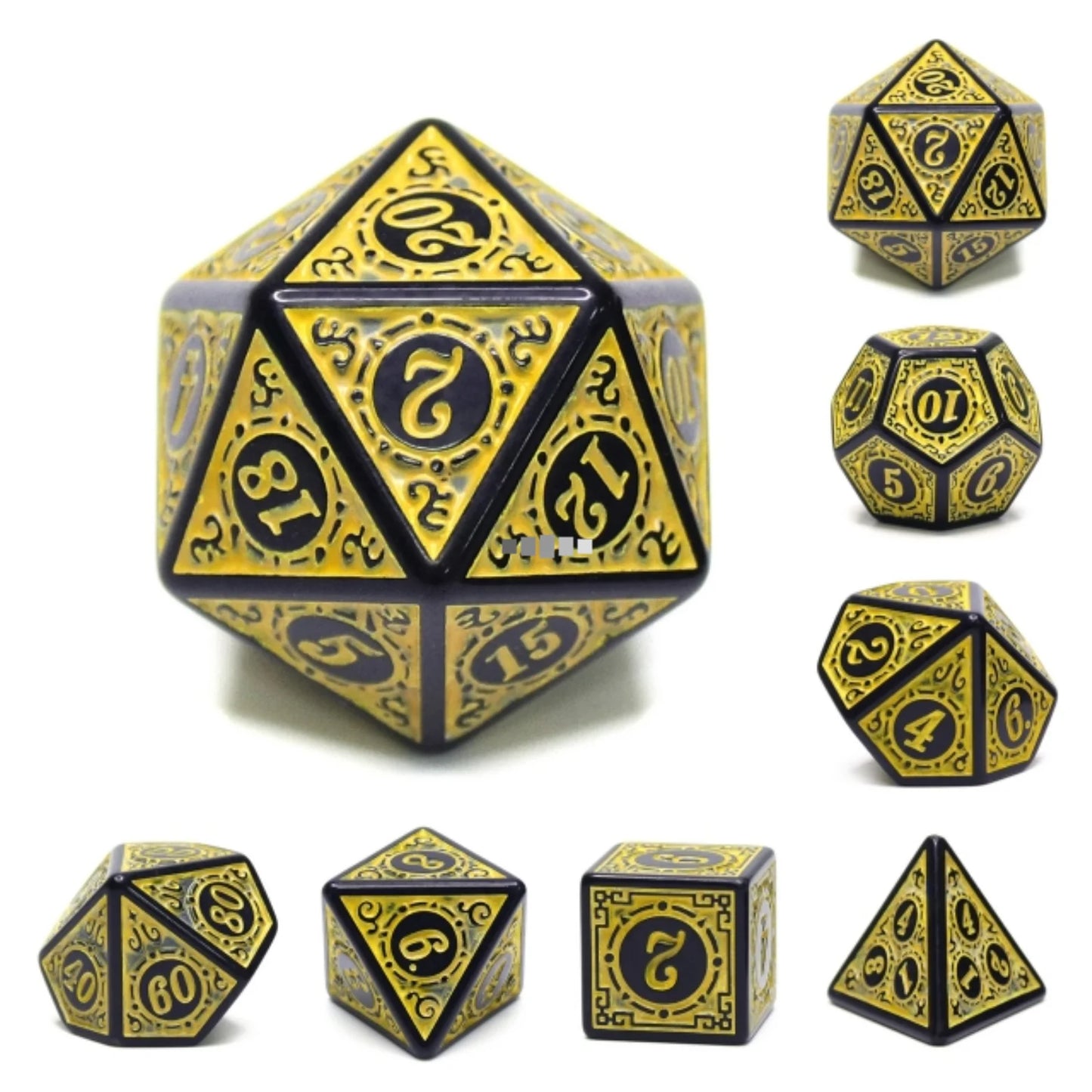 Magic Flame RPG Dice Set - Yellow, Resin