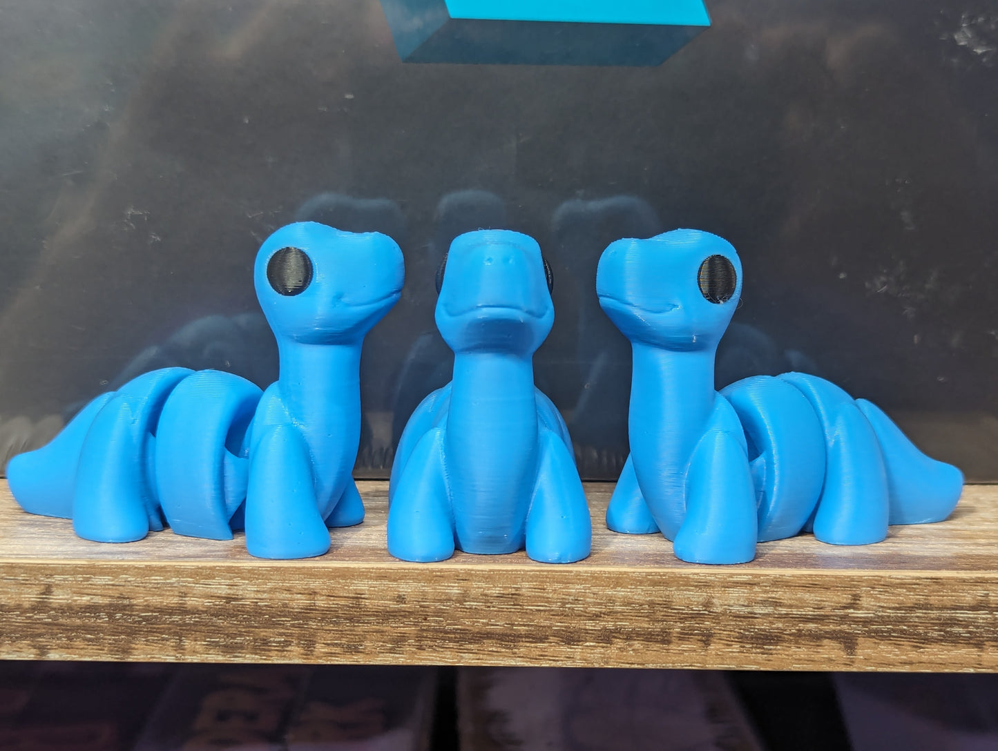 3D Mini Brontosaurus - Dark Blue