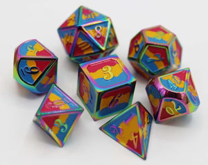 Pansexual Pride Flag metal PRG Dice Set