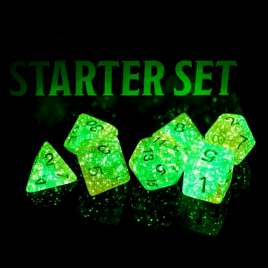 Rebirth Dice Set - Glow in the Dark Resin