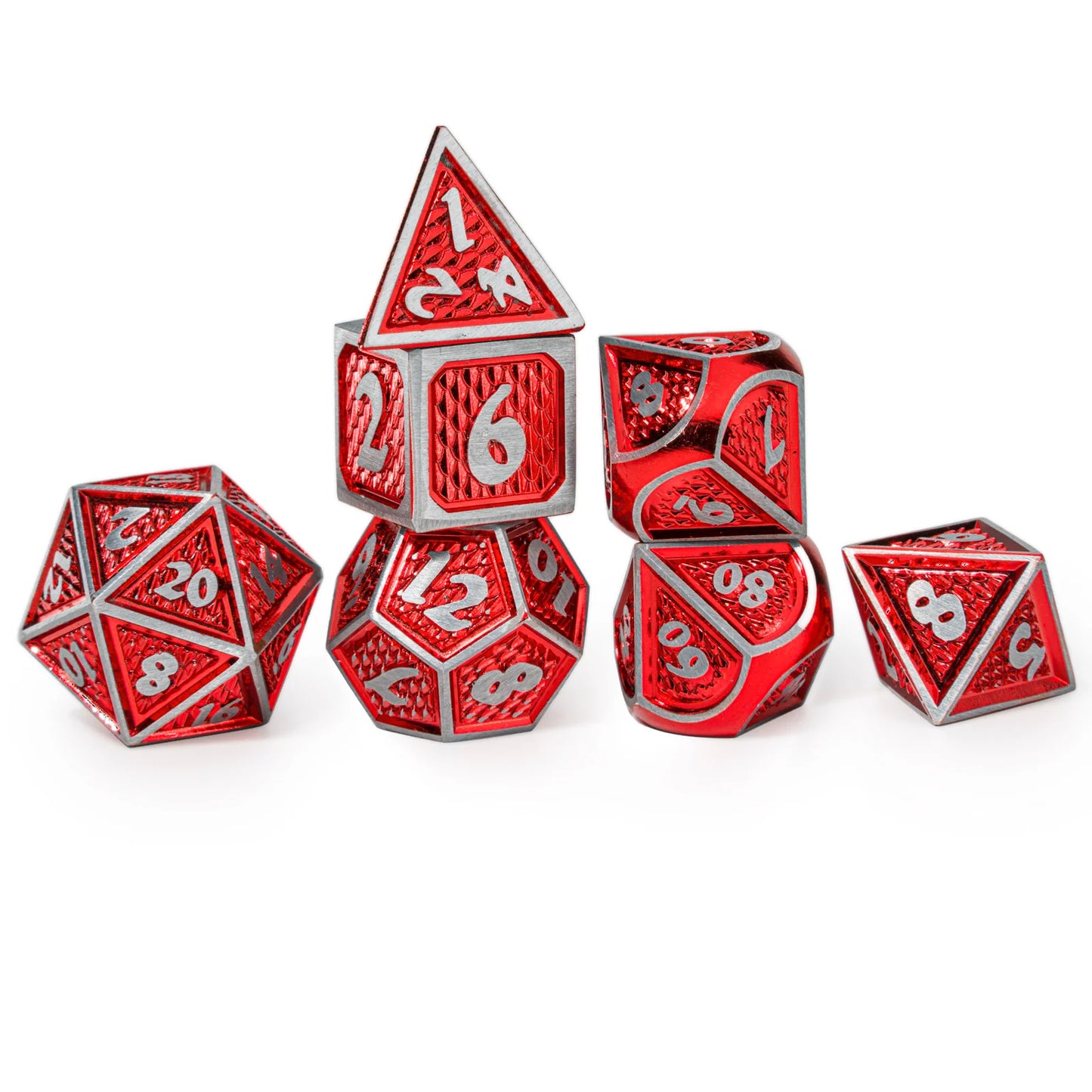Behemoth Dice Set - Red, Solid Metal