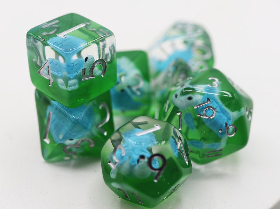 Splash Turtle Dice Set - Resin Inclusion