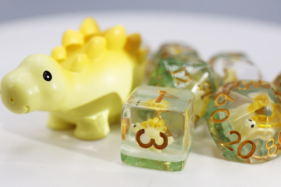 Stegosaurus Dice Set - Resin Inclusion