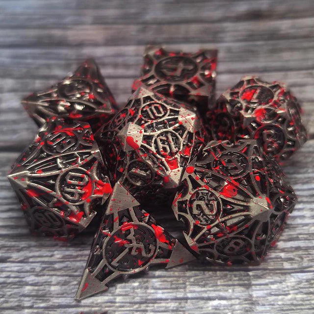 Quiver of Arrows Dice Set - Vampiric Arrow, Solid Metal