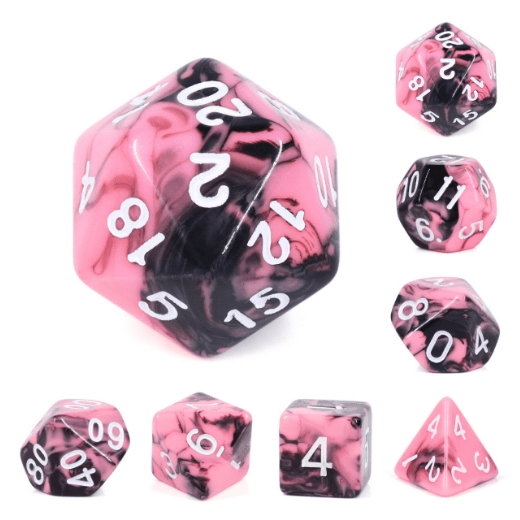 Watermelon Cream Dice Set - Resin