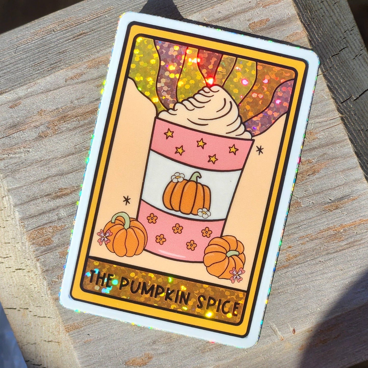 The pumpkin spice sticker: Holo dots