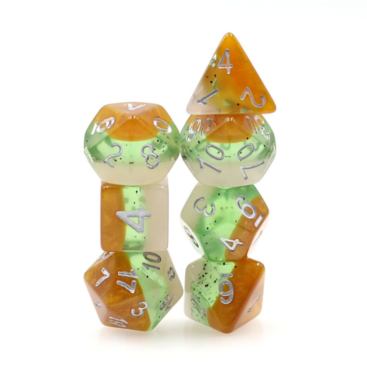 Kiwi Fruit RPG Dice Set - Resin