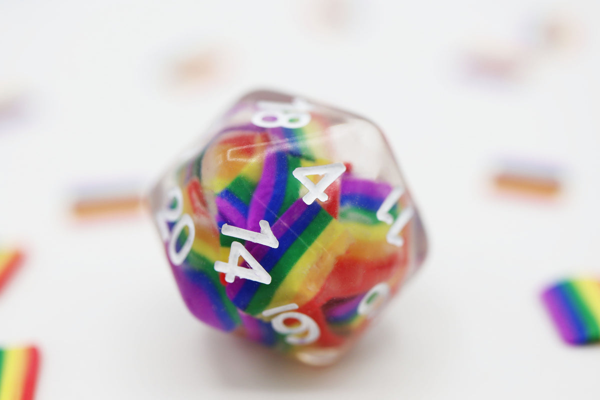 Rainbow Flag Dice Set - Resin Inclusion