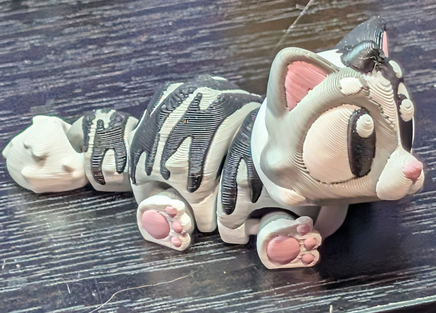 3d New Grey Cat with stripes