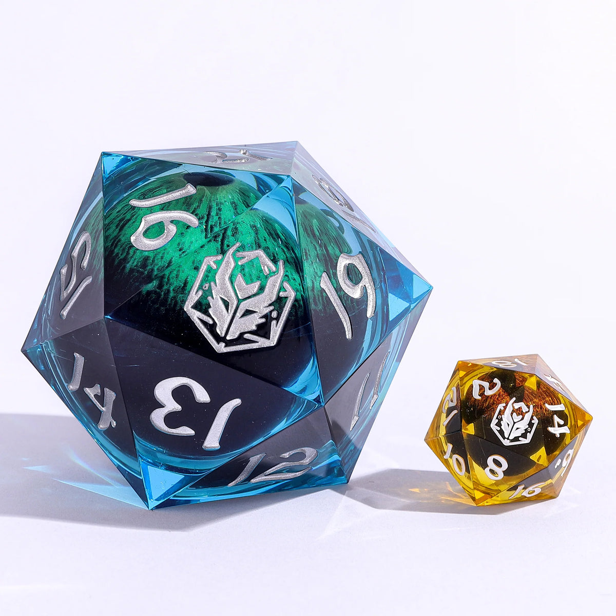 55mm Titan's Eye Spindown LED D20- Liquid Core, Sharp Edge Resin