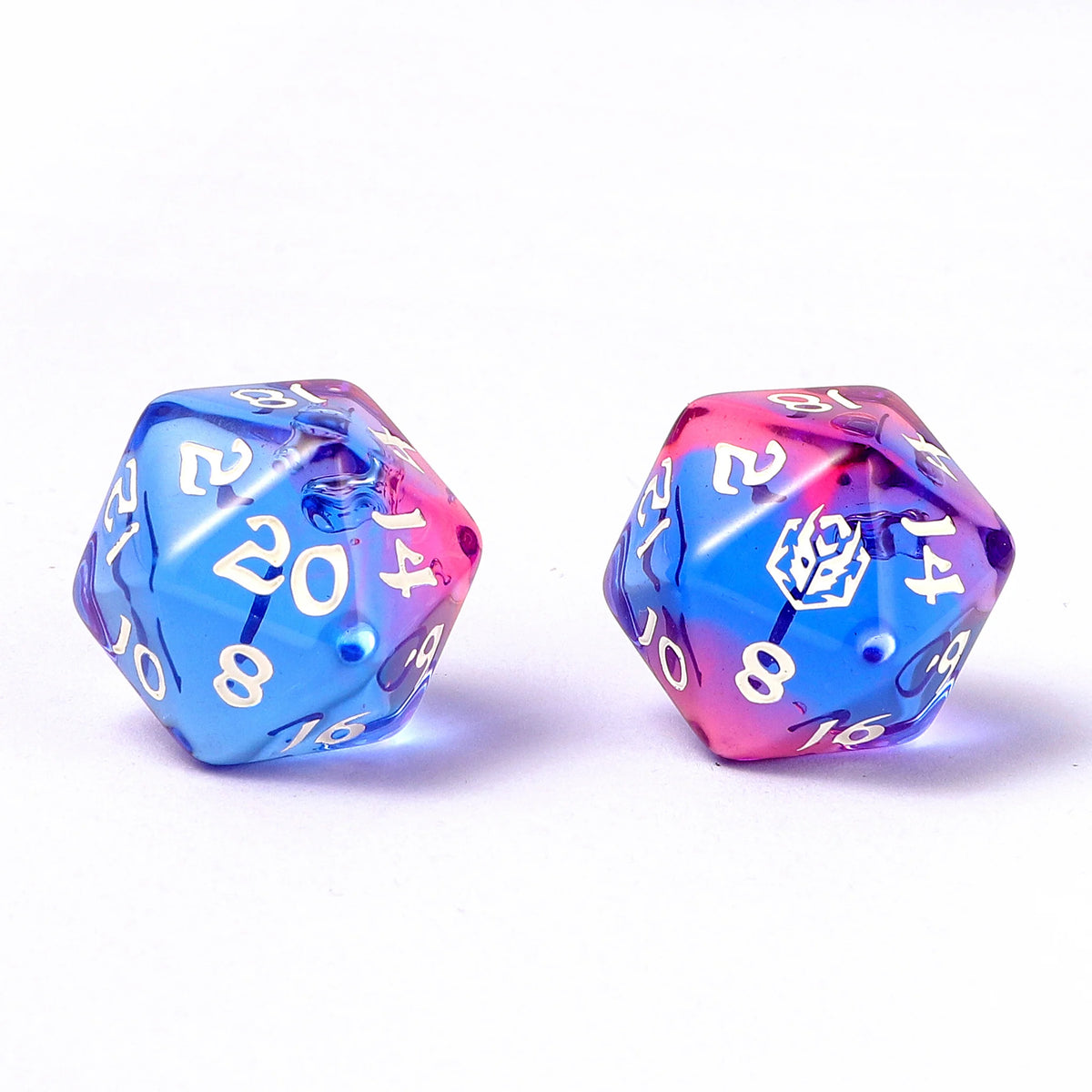 Wyrmforged Rollers 8 Piece Dice Set - Unicorn Tears, Rounded Resin