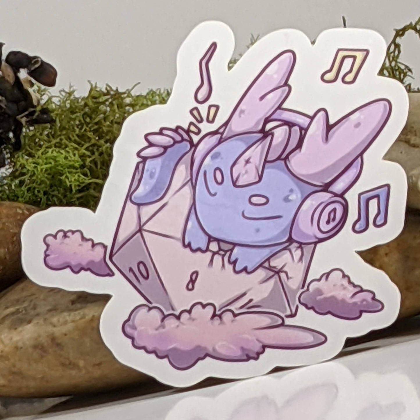 Lofi Musical Dragon Hatching From D20 Sticker