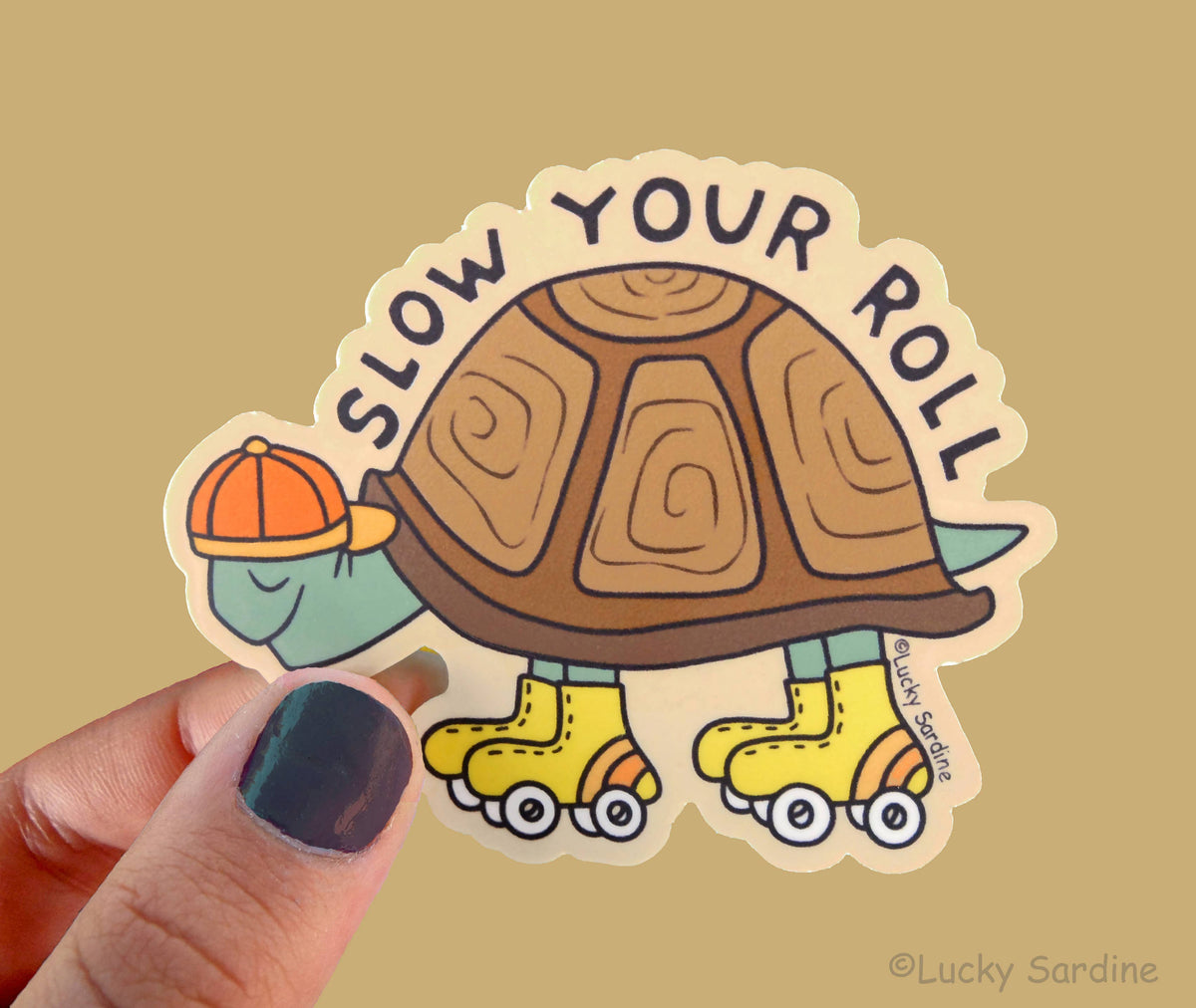 Turtle, Tortoise Slow Your Roll, Skate Vinyl Sticker