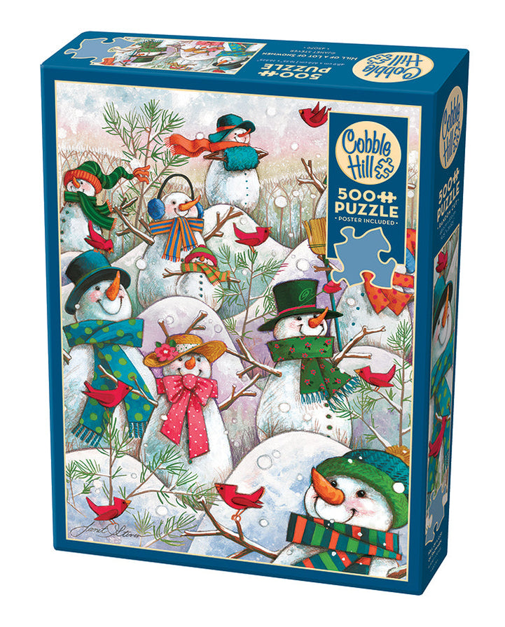Hill of a Lot of Snowmen 500pc puzzle