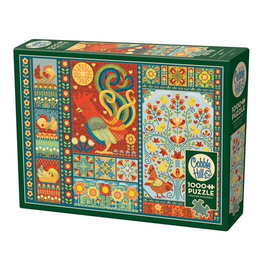 Scandi Chicken Quilt 1000pc Puzzle